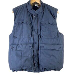Vintage Weeds Vest Size Large Flannel Lined Utility Outerwear Zip Snap Up FLAW